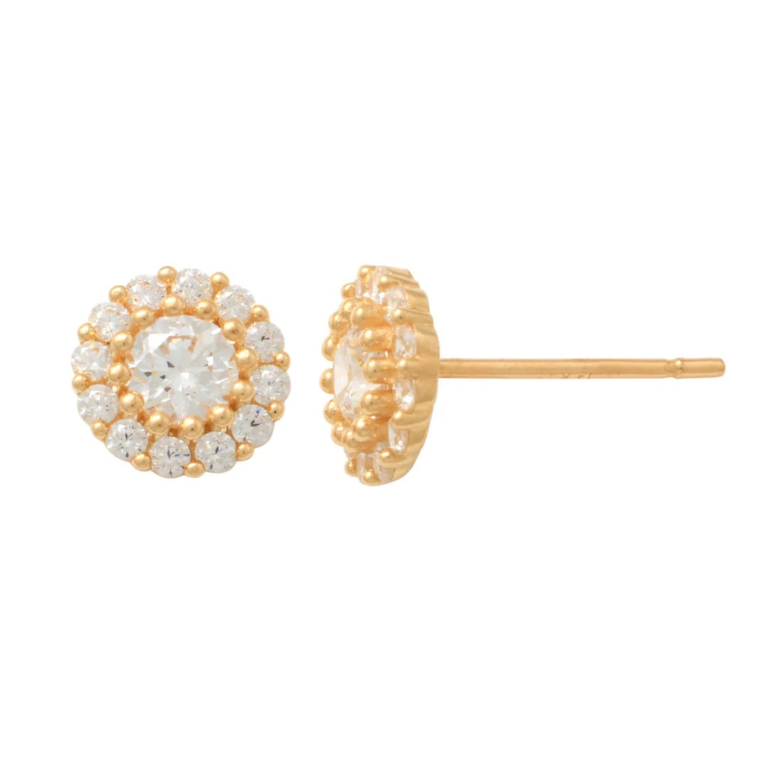 Radiance Redefined: 14K Yellow Gold Push-Back Earrings