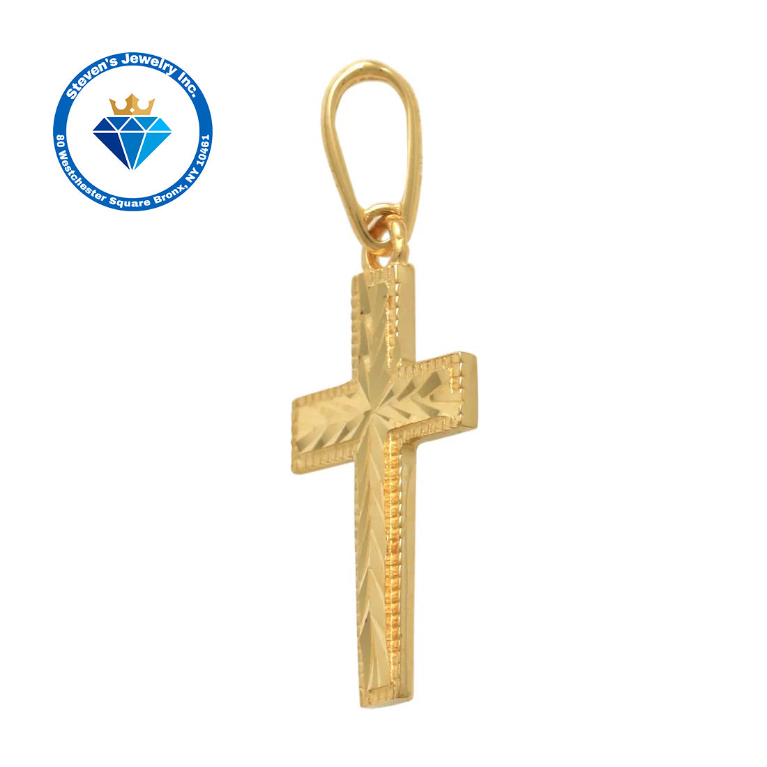 "14K Yellow and White Gold Cross Pendant: A Perfect Balance of Faith and Elegance"