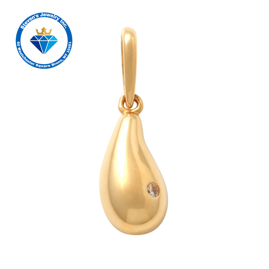 "14K Yellow Gold Hollow Teardrop Pendant: Elegant Simplicity in Every Curve"
