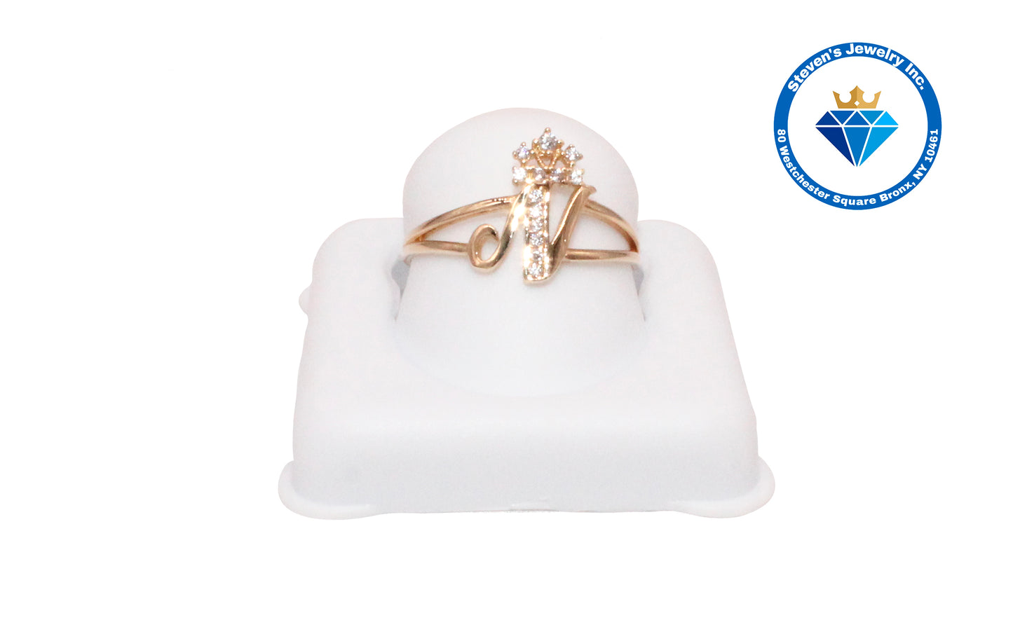 "Personalized Letter and Crown Ring: Shine in Style!"