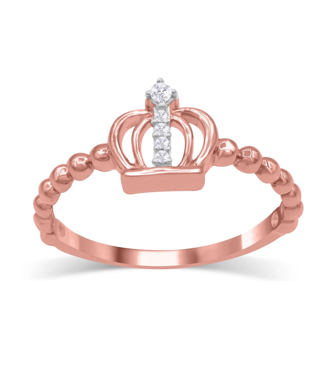 "Regal Elegance: 14K Yellow Gold Crown Ring for Her"