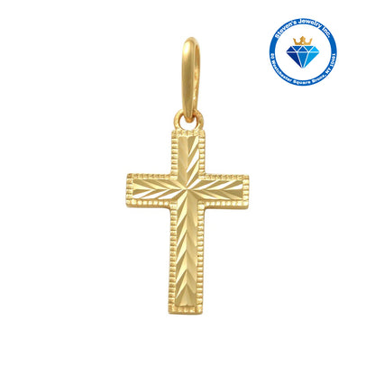 "14K Yellow and White Gold Cross Pendant: A Perfect Balance of Faith and Elegance"