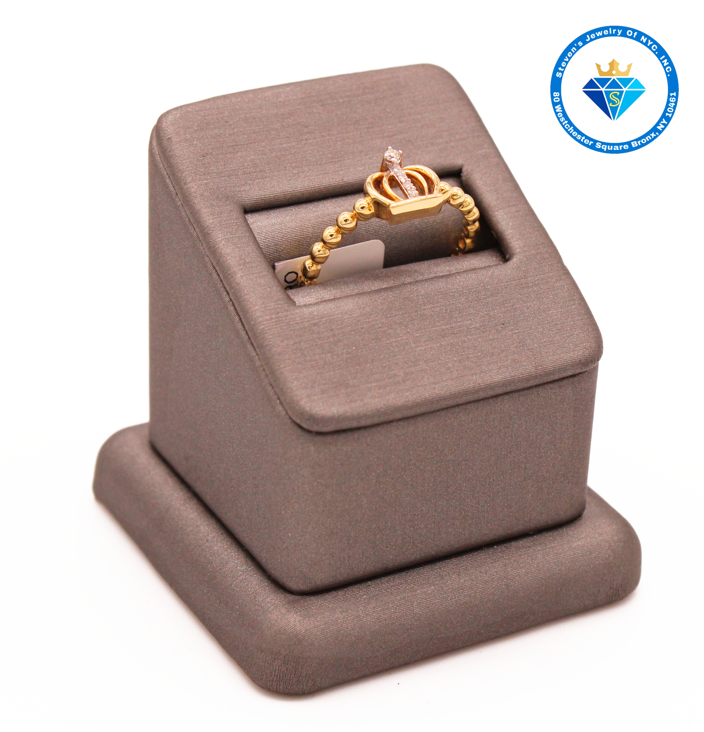 "Regal Elegance: 14K Yellow Gold Crown Ring for Her"