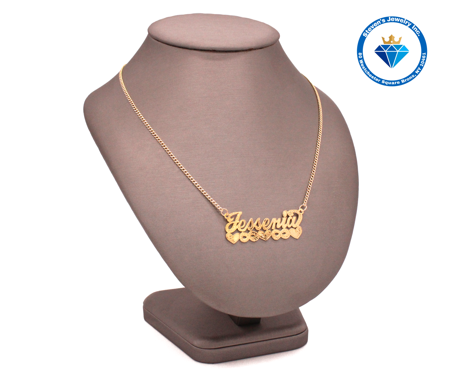 14k Gold Handmade Necklace with Infinity Base and Hearts | The Gift of Eternal Love