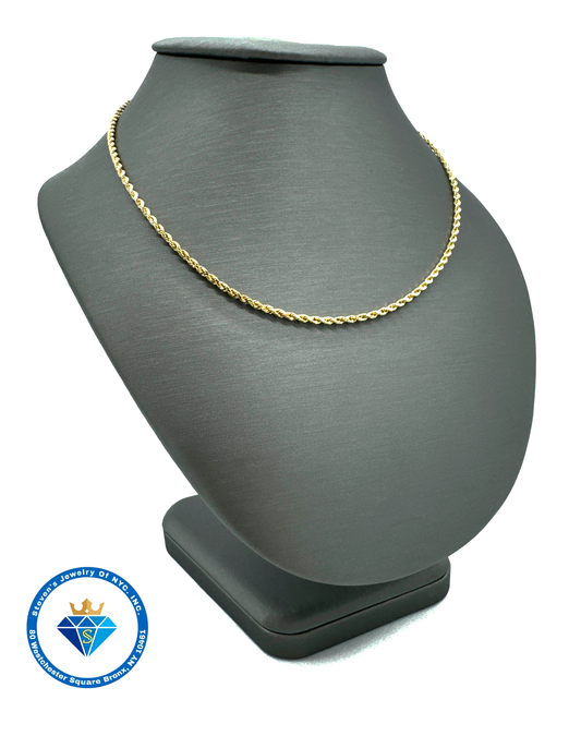 "Rope Chain in 14K Yellow, White, and Rose Gold 2.6mm - Timeless Elegance"
