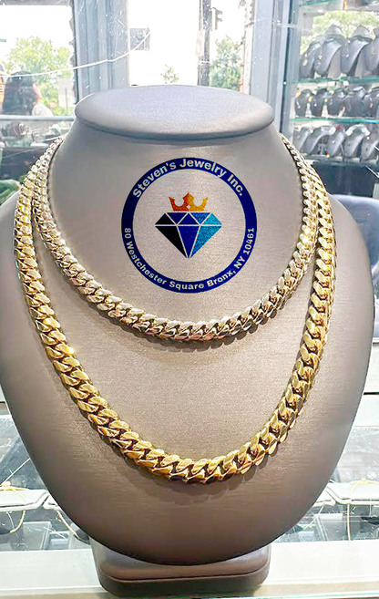 "Miami Cuban Link Chain in 14K Yellow Gold 7.9mm - A Bold Fashion Statement"